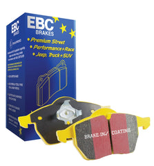 EBC Yellowstuff pad on rotor showing consistent braking and rotor friendliness.