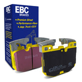 EBC Yellowstuff brake pad top view highlighting high-friction compound for strong stopping power.