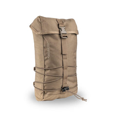 Eberlestock Sustainment Pouch Dry Earth with hose pass-through for easy hydration access.