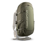 Eberlestock Vapor 2500 front view shows compact frame in military green for all-weather use.