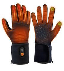EBOSSOM heated glove liner worn outdoors for warm, flexible hands during activity.