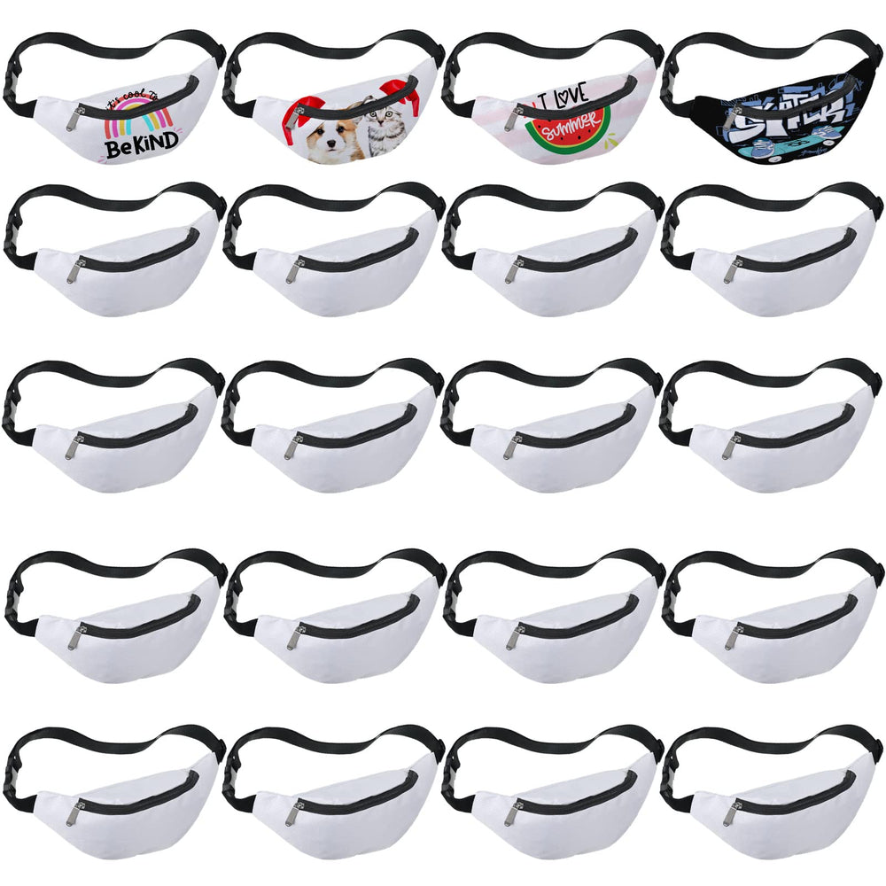 Eccliy sublimation fanny pack white front view showing DIY-ready surface.