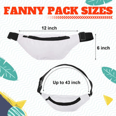 Eccliy sublimation fanny pack white side view for active wear.