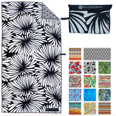 ECCOSOPHY Lovina microfiber beach towel laid flat for lounging and quick-dry use.