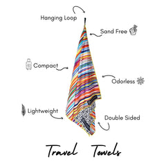 ECCOSOPHY extra-large towel remains portable for lounging, travel, and packing ease.