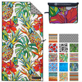 ECCOSOPHY microfiber beach towel sand-free on the shore keeps gear clean.
