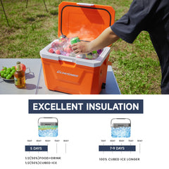 EchoSmile Ultra-Light cooler lid-open view highlights quick beverage access.