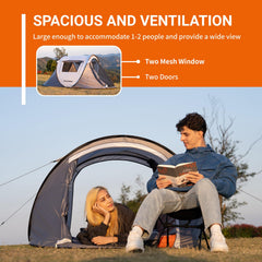 EchoSmile pop-up tent shown mid-air during setup for quick shelter.