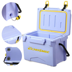EchoSmile rotomolded cooler Lavender insulation cross-section highlights long-lasting ice retention