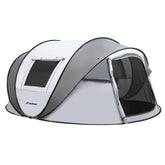 EchoSmile pop-up tent setup shows instant shelter in about 10 seconds.