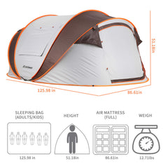 EchoSmile tent with four mesh windows and two doors for cross-ventilation.