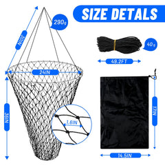 EcoBrisa foldable pier net 32x36 inch with black hoop