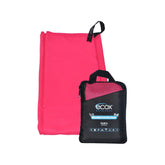 Ecox Outdoors microfiber towel 24x48 red laid flat for quick-dry travel