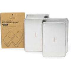 Ecozoi stainless steel ice packs set of four fit lunchboxes for lasting freshness without plastic waste
