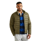 Eddie Bauer CirrusLite front view highlights Alder color and lightweight warmth for daily wear.