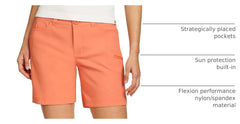 Eddie Bauer Rainier Short Plus StormRepel fabric provides UPF 50 and moisture shedding