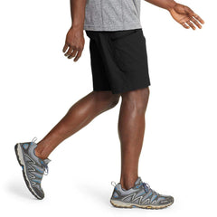 Eddie Bauer Rainier Shorts back view highlights pockets and fit.
