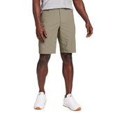 Eddie Bauer Rainier Shorts front view, showcasing two-way stretch for mobility.