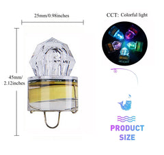 Close-up of waterproof diamond tubular LED lure