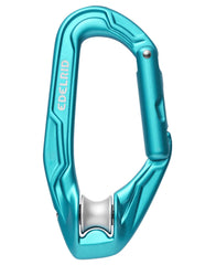 Edelrid Axiom locking carabiner icemint close-up for smooth rope guidance