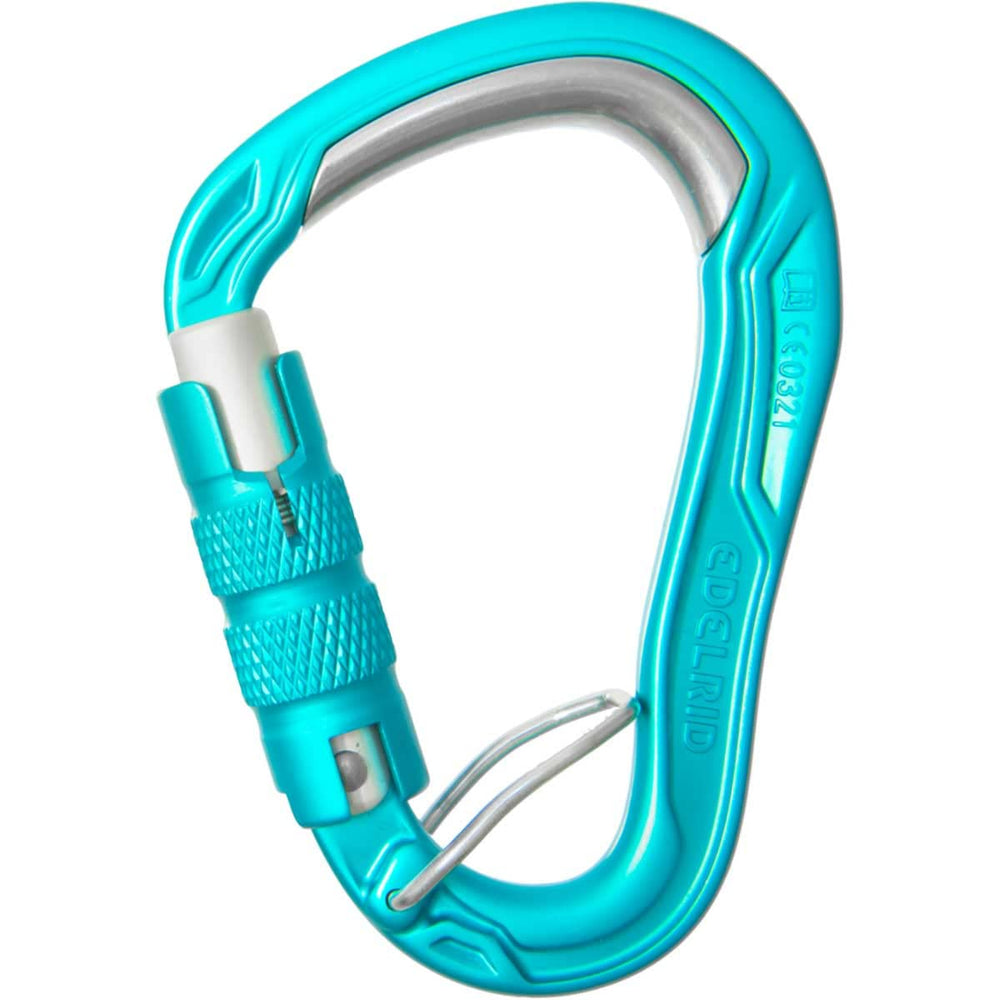 EDELRID HMS Bulletproof icemint carabiner with triple-lock for secure belaying.