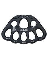 Edelrid Master Rig II Night rigging plate for extending anchor points and reducing clutter.