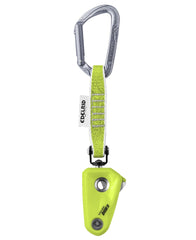 EDELRID Ohm II fuse device installed on the first hook for easier setup