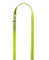EDELRID PES Sling 16mm Neon Green shows robust material and high visibility.