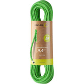 Edelrid Tommy Caldwell Eco Dry DuoTec 9.6mm rope in neon green for big wall routes