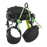 EDELRID TreeRaptor Harness front view with flexible waist belt for comfortable climbs.