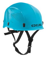 Edelrid Ultralight III Icemint helmet front view with breathable vents for climbers.