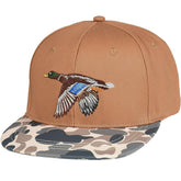 edtrek outdoorsman hat front embroidery featuring flying duck for rugged outdoor style