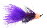 Egg Sucking Leech fly on Salmon Hook #8 in purple color