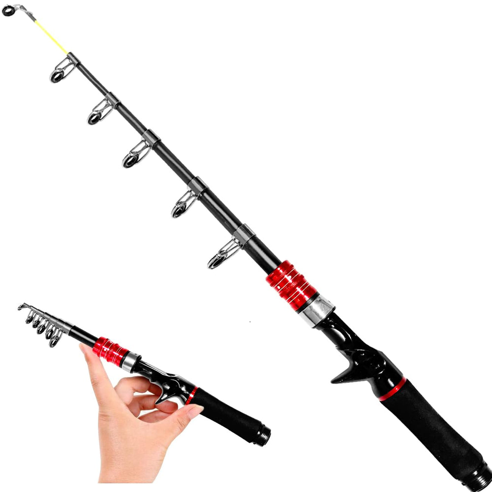 EHERDM telescopic rod fully extended for longer casting reach.