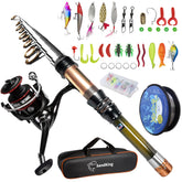 Ehowdin upgraded fishing pole kit carry bag showcases travel-ready convenience.