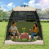 EighteenTek screen house gazeb o front view for spacious shade and bug-free lounging