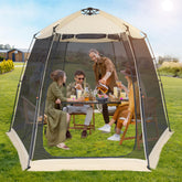 EighteenTek screen house gazebo open pop-up setup for quick shade outdoors.