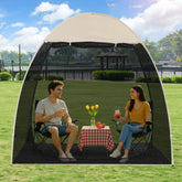 EighteenTek screen house gazebo in pop-up setup for instant shade and bug-free space