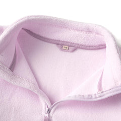 EIGIOO toddler fleece quarter zip light purple back view showing full coverage