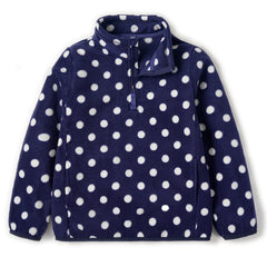 EIGIOO toddler polar fleece quarter-zip jacket with soft brushed finish for warmth.