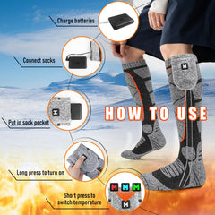 EIHBIEA heated socks carbon fiber heating evenly warms soles and toes.