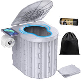 Eioehtl portable toilet with foldable-seat offers home-like comfort outdoors.