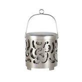 Eioflia mini stove heating cover in silver offers portable warmth for camping adventures.