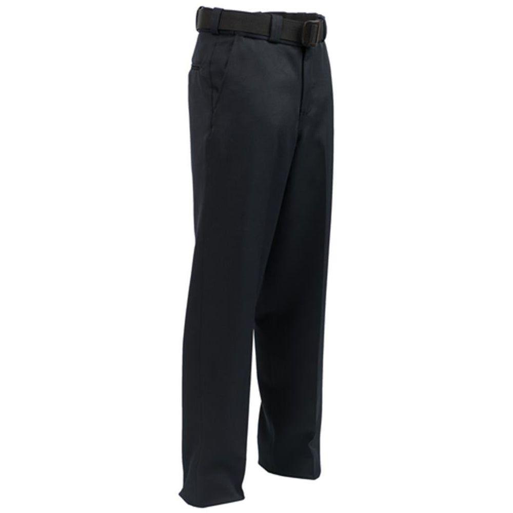 Elbeco Textrop2 4-pocket pants navy, front view, flexible waistband for secure duty belt