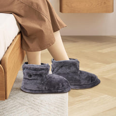 Electric Heated Booties plush-lining close-up highlights soft interior.