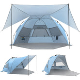 Elegear beach tent with 360-degree removable canopy offering versatile shading and ventilation