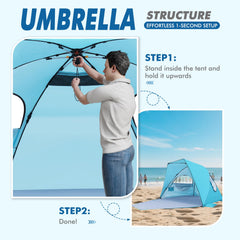 Elegear Beach Tent extended-canopy shows extra shade for family days.
