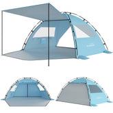 Elegear Beach Tent sky-blue full-setup showcases spacious shade for groups