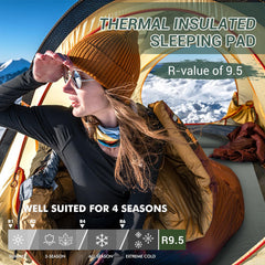 Elegear sleeping pad pillow attachment demonstrated for elevated sleep quality.