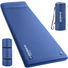 Elegear self-inflating sleeping pad setup shows quick inflation for easy campsite preparation